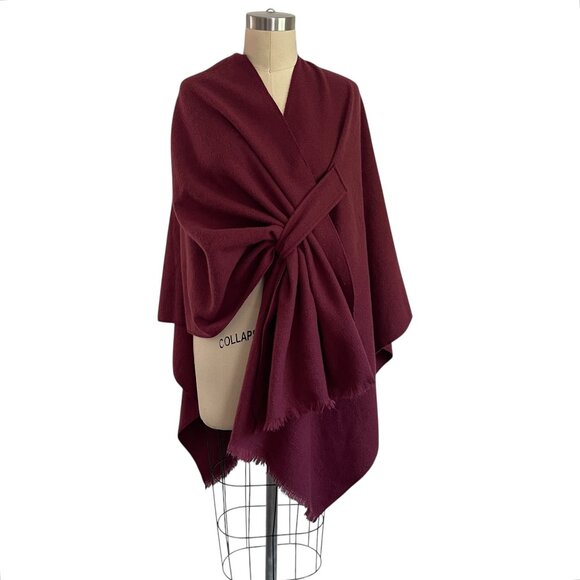 Burgundy Cape Shawl - Picture 1 of 6